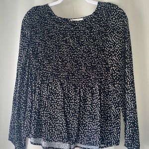 Smocked top and flowy bottom blouse. Great work top.